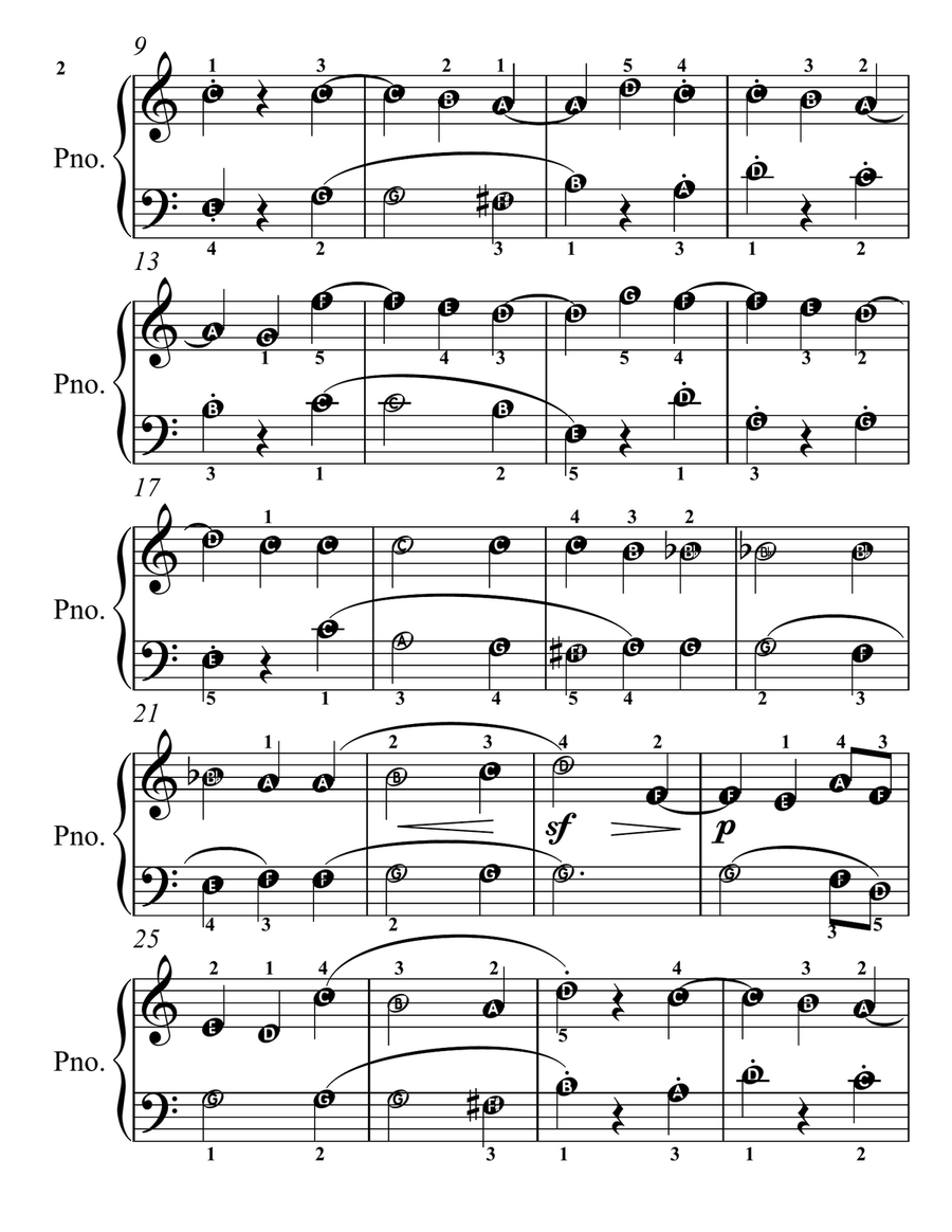 Moonlight Sonata Second Movement Easy Piano Sheet Music Combo by Ludwig van Beethoven Piano Method - Digital Sheet Music page 5