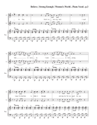 Medley: Believe with Strong Enough and This Is A Woman's World SSA scores gallery preview page 4