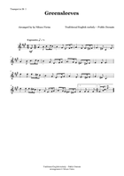 Greensleeves – Easy Brass Quintet Arrangement Brass Quintet scores gallery preview page 3