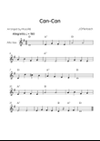 Can-Can - Solo Alto Sax in Bb major - Beginner/Easy