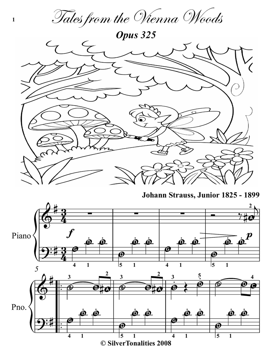 Tales from the Vienna Woods Opus 325 Easy Piano Sheet Music Combo by Johann Strauss Jr. Piano Method - Digital Sheet Music page 2