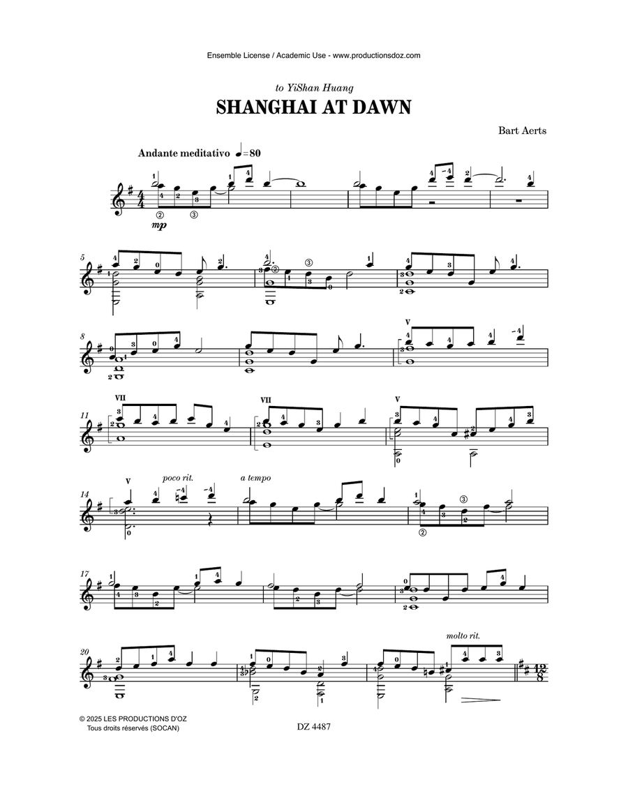 Shanghai at Dawn Classical Guitar - Digital Sheet Music page 3