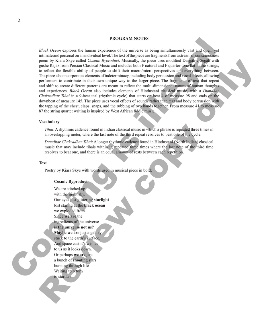 Black Ocean (Choral Score) 4-Part - Sheet Music page 2