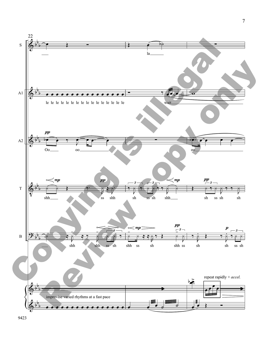 Black Ocean (Choral Score) 4-Part - Sheet Music page 7