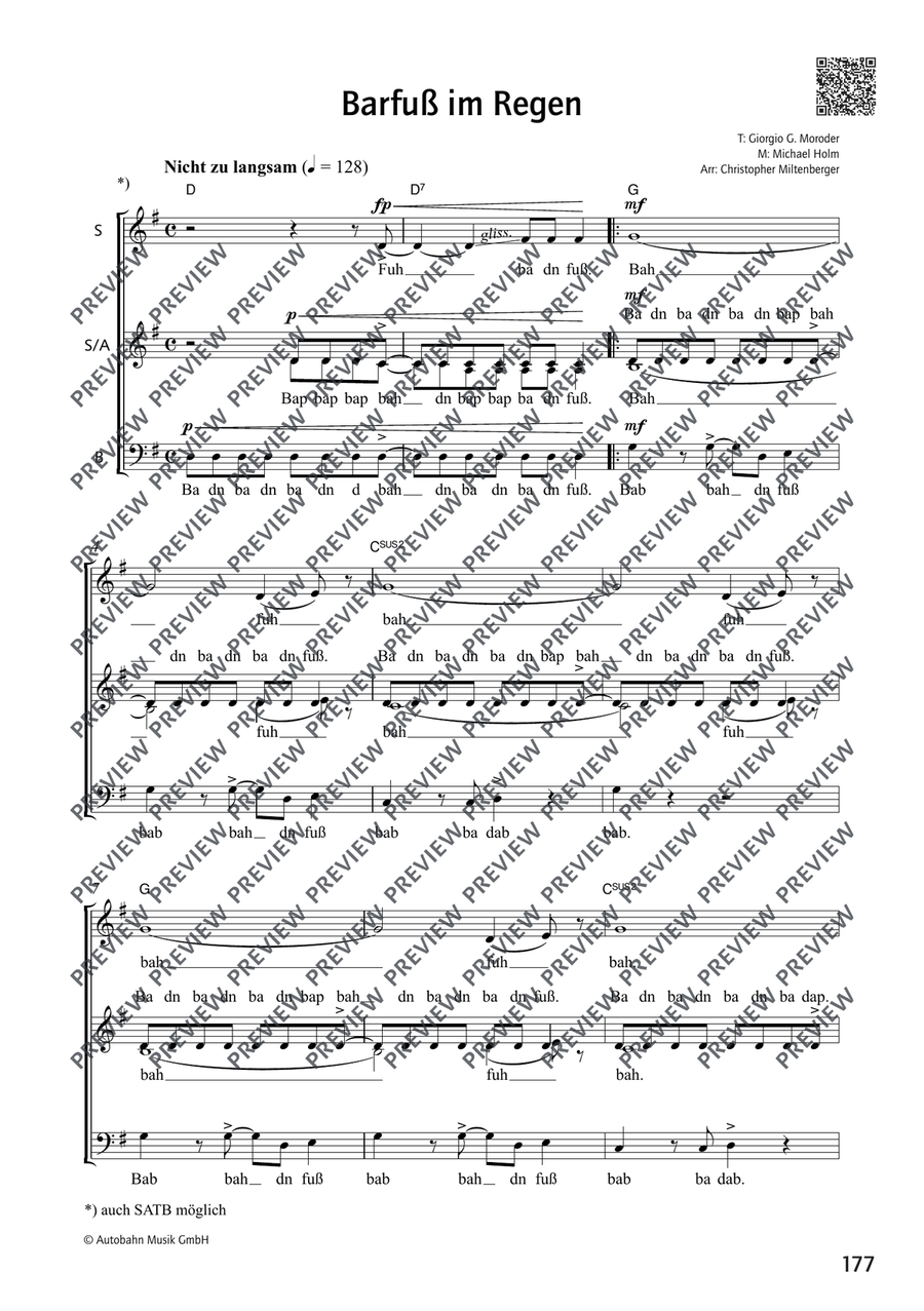 Barfuß im Regen A Cappella - Digital Sheet Music page 2