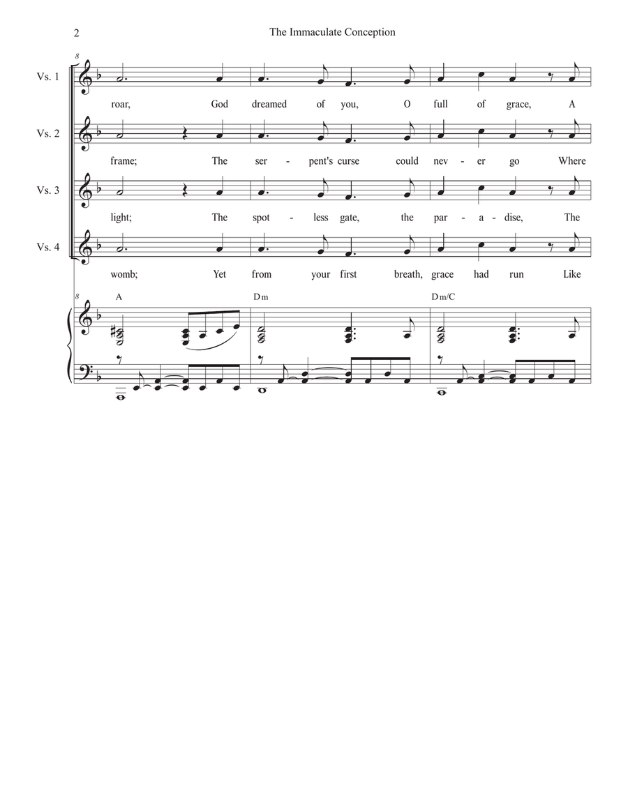 The Immaculate Conception (Vocal solo) by Stephen DeCesare Piano, Vocal - Digital Sheet Music page 2