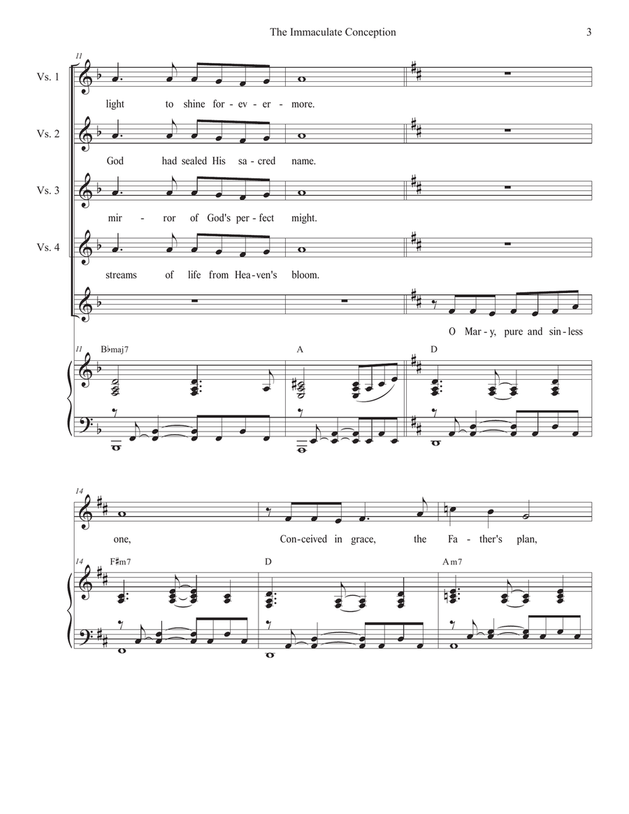 The Immaculate Conception (Unison choir) by Stephen DeCesare Unison Choir - Digital Sheet Music page 3