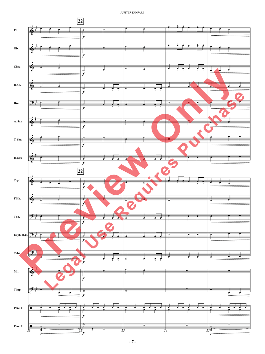 Jupiter Fanfare Concert Band - Sheet Music page 8