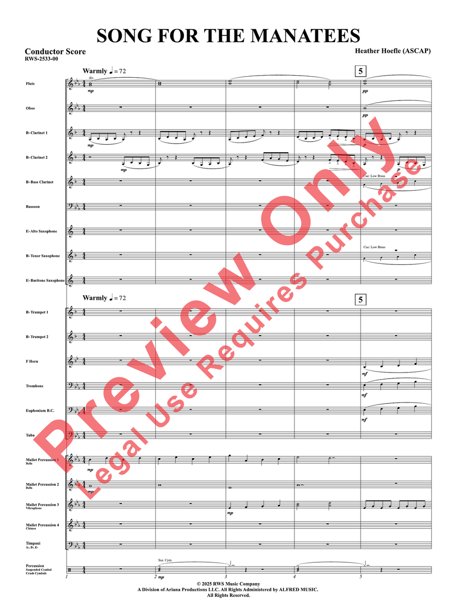 Song For The Manatees Concert Band - Sheet Music page 4