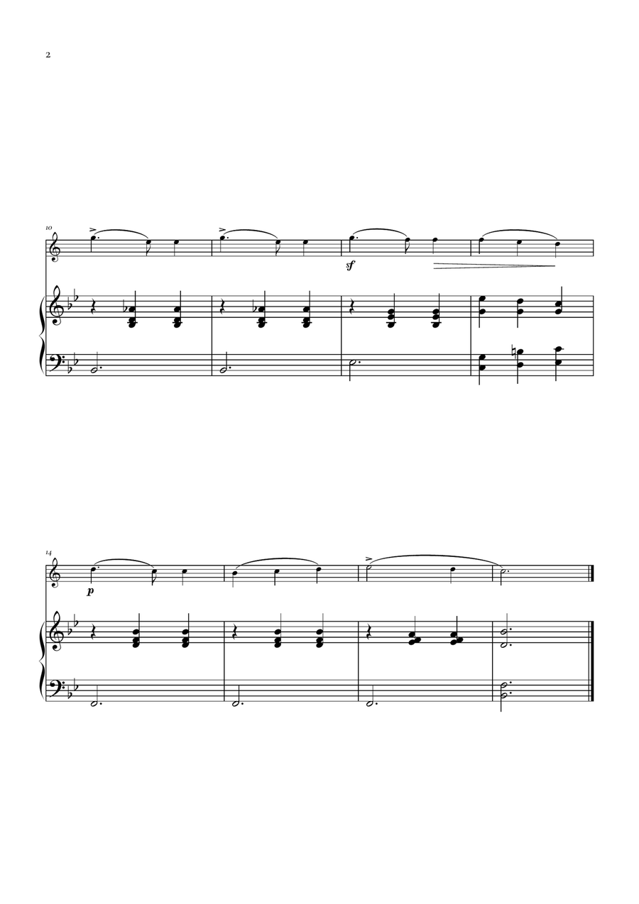 German Dance in Bb, Opus 33, D. 783, N°7 by Franz Schubert Chamber Music - Digital Sheet Music page 2