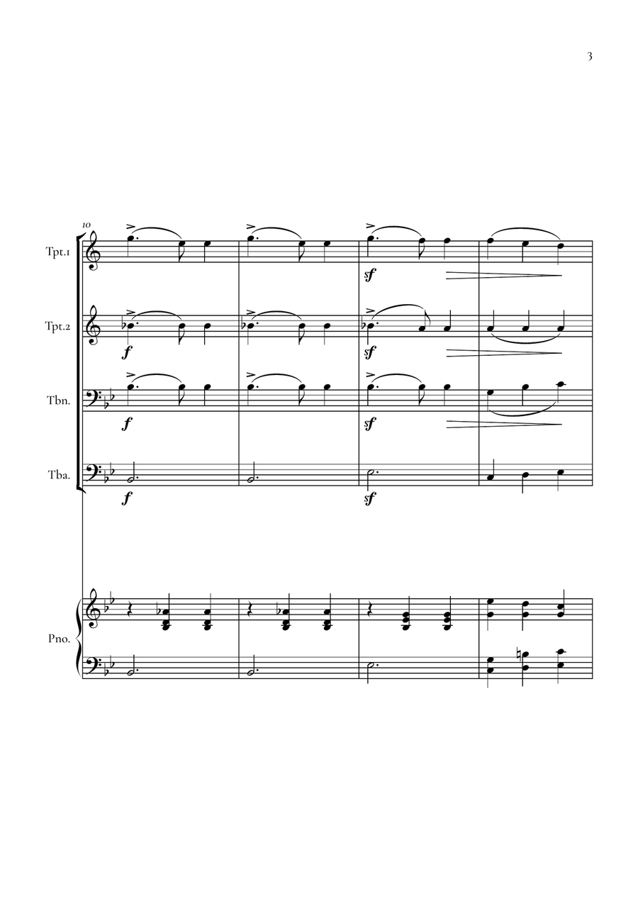 German Dance in Bb, Opus 33, D. 783, N°7 by Franz Schubert Small Ensemble - Digital Sheet Music page 3
