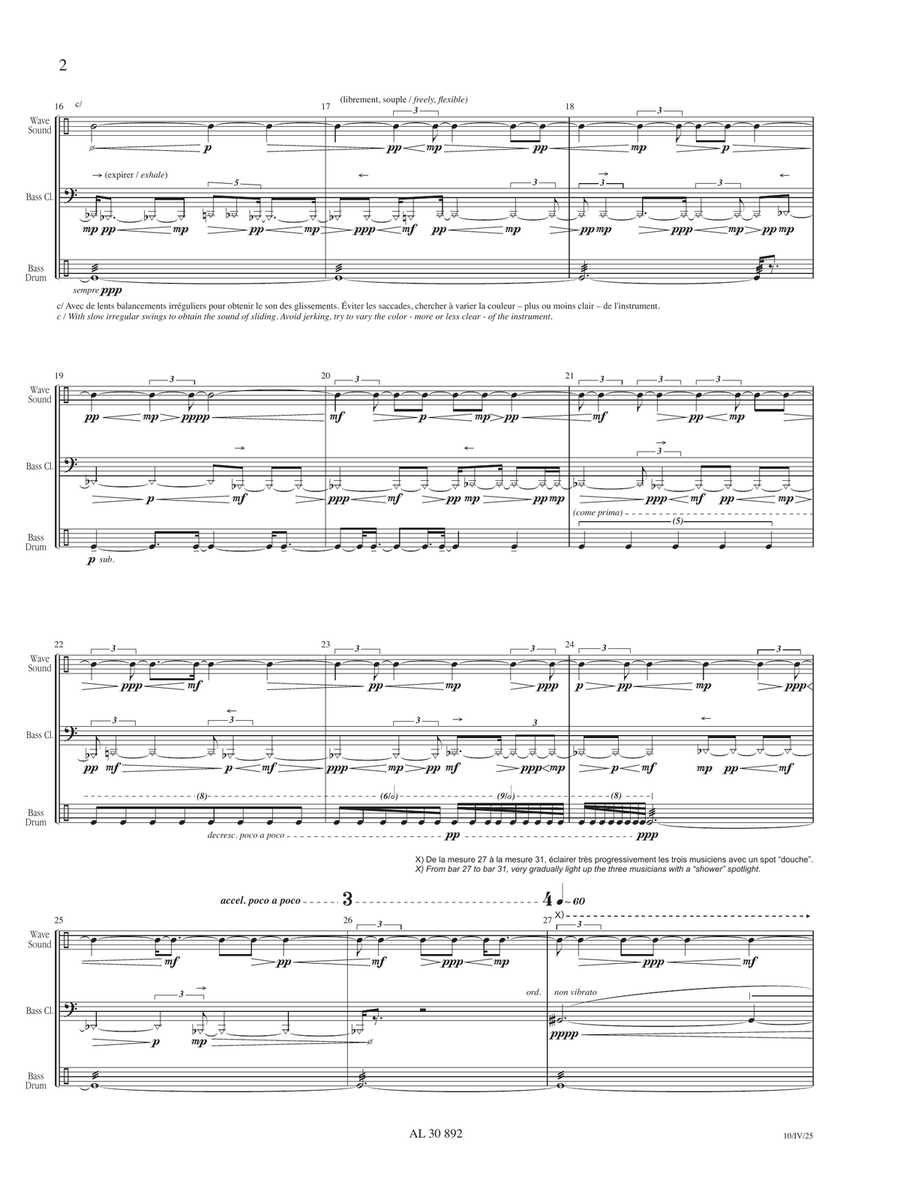 Par delà - Full Score Bass Clarinet - Digital Sheet Music page 2