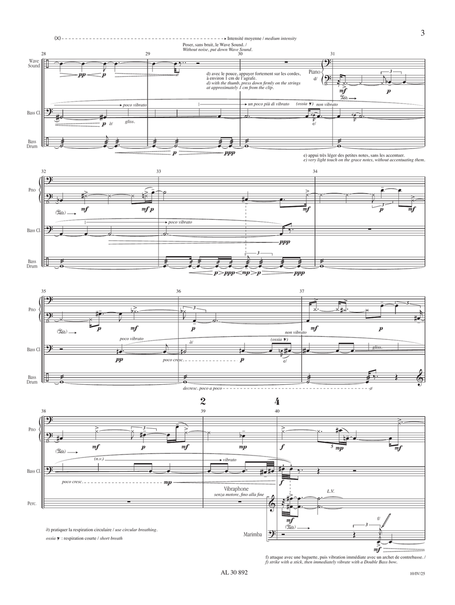 Par delà - Full Score Bass Clarinet - Digital Sheet Music page 3