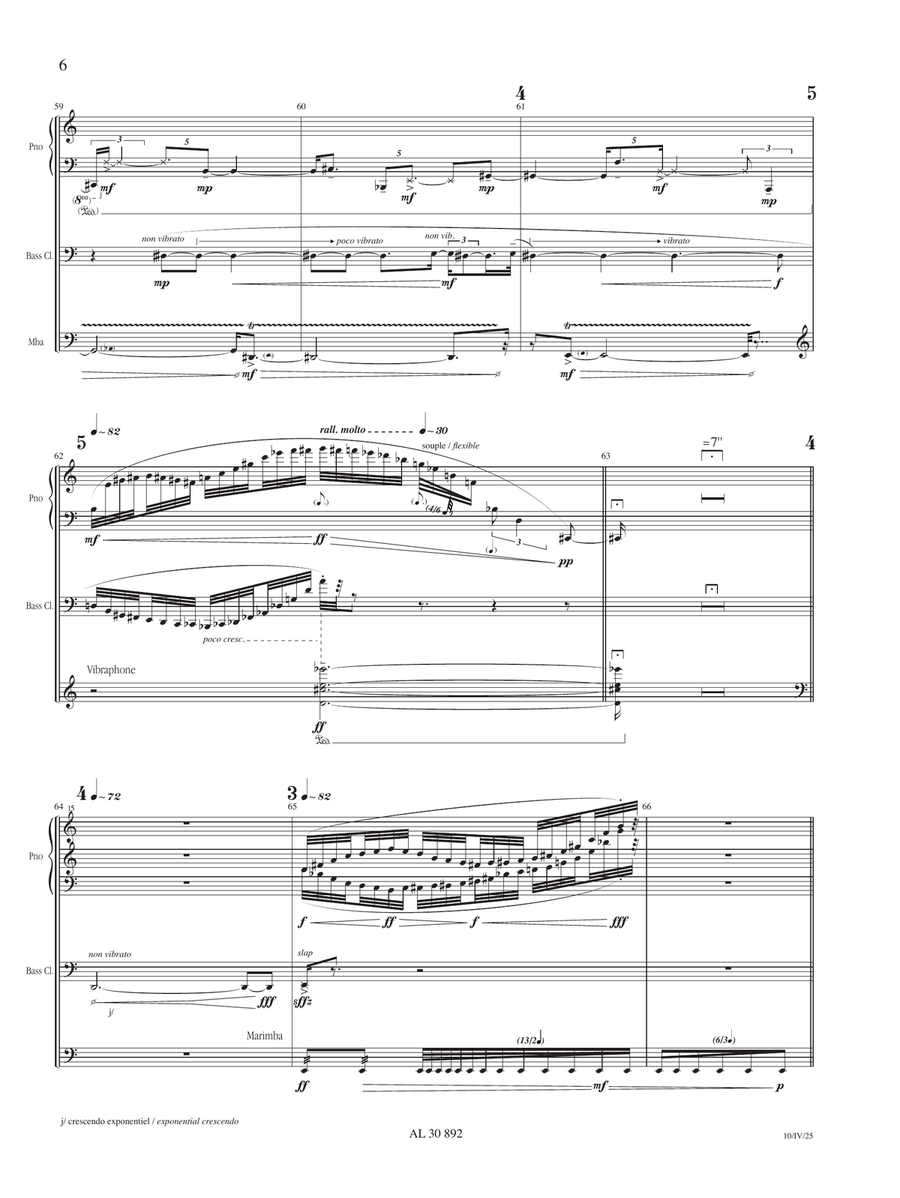 Par delà - Full Score Bass Clarinet - Digital Sheet Music page 6