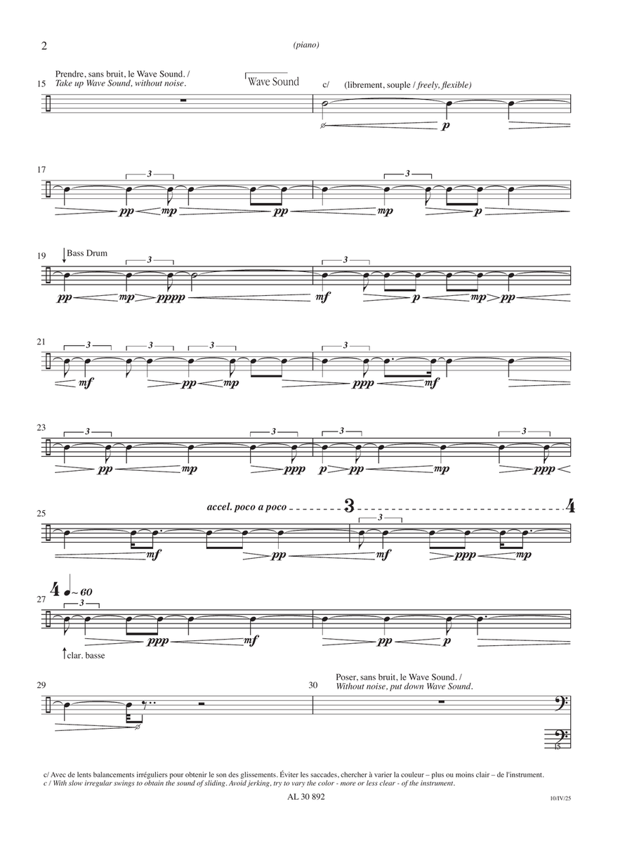Par delà - Piano Bass Clarinet - Digital Sheet Music page 2