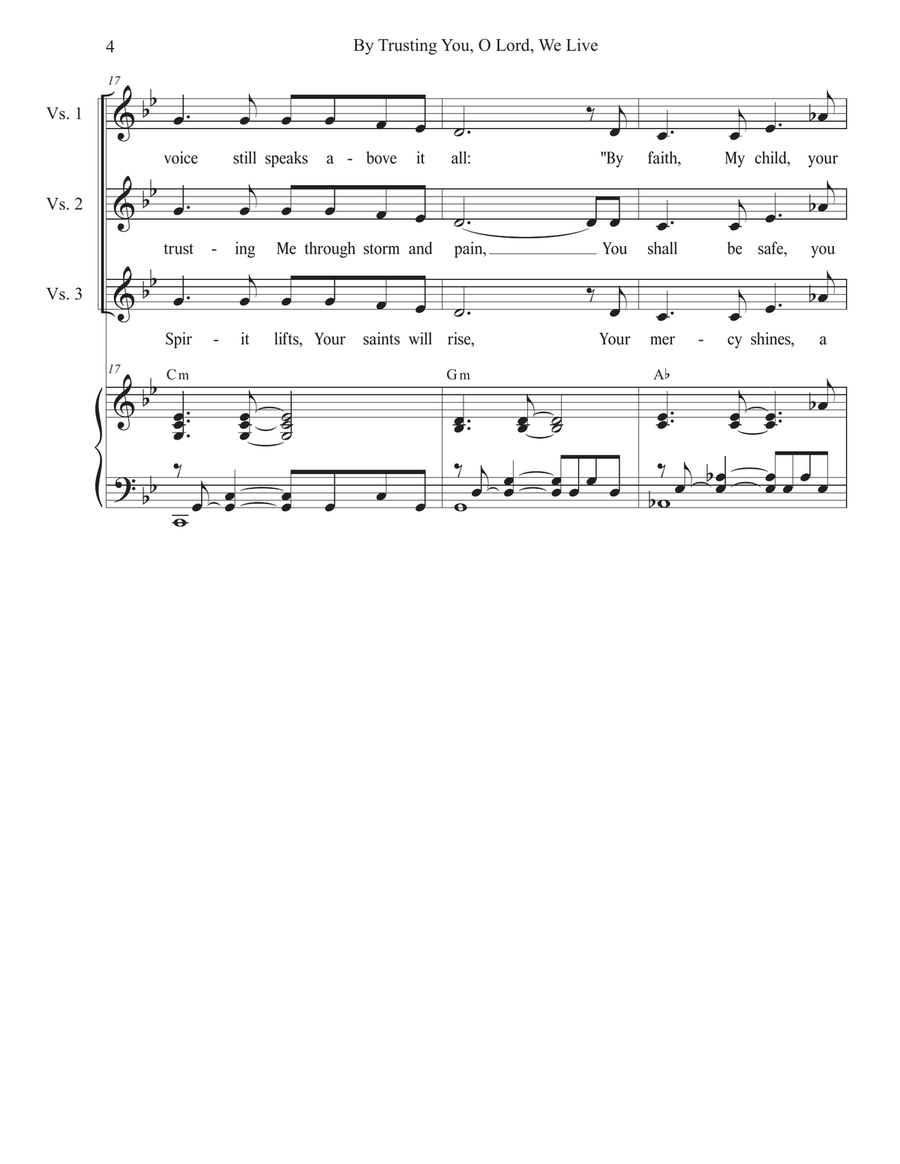 By Trusting You, O Lord, We Live (SATB) by Stephen DeCesare 4-Part - Digital Sheet Music page 4