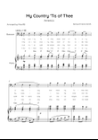My Country 'Tis of Thee - Bassoon & Piano in F Major With Chords & Lyric