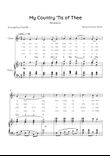 My Country 'Tis of Thee - Oboe & Piano in F Major With Chords & Lyric