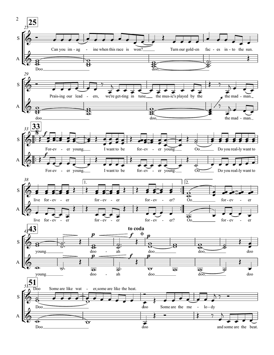 Forever Young SSA - Digital Sheet Music page 2