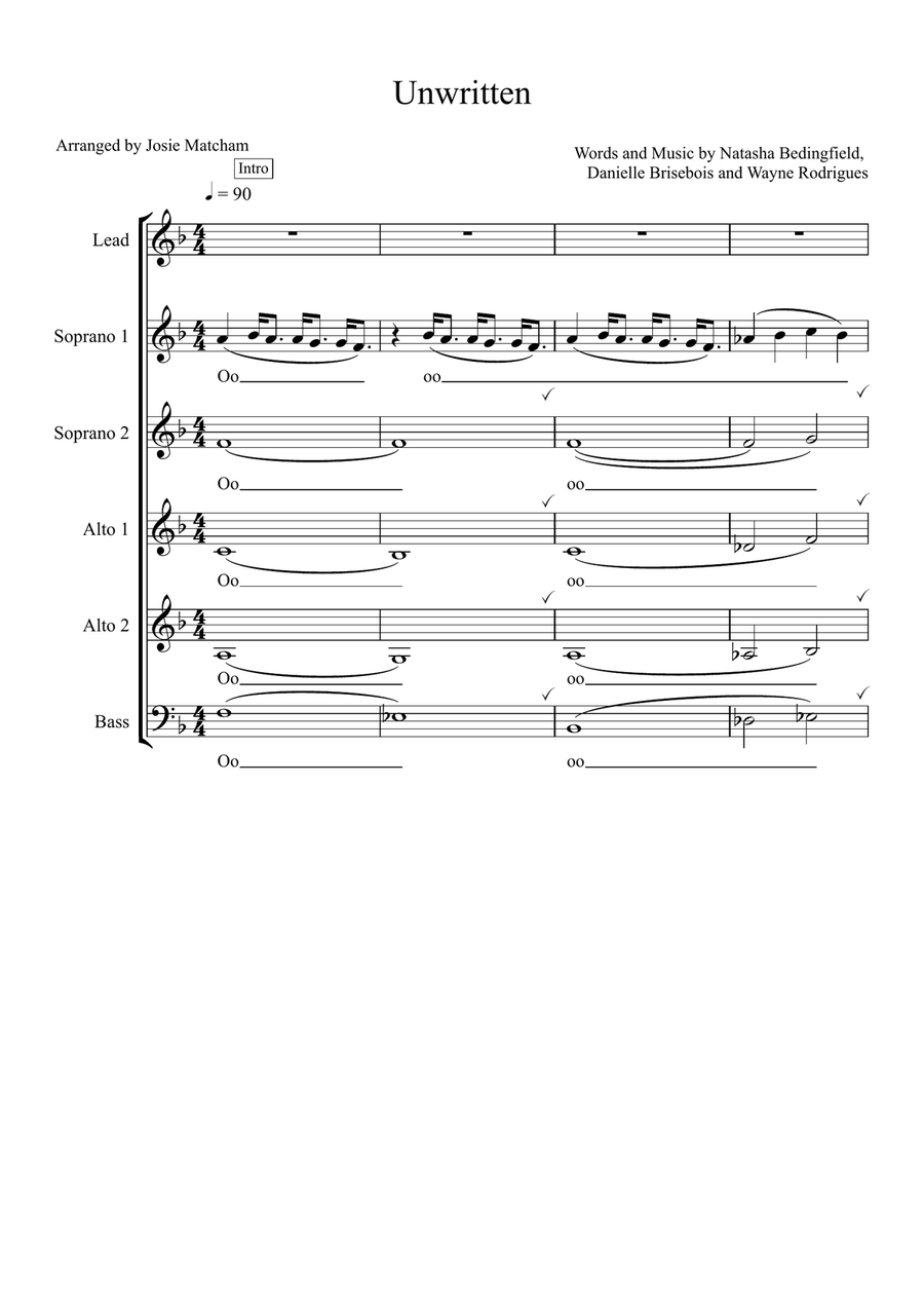 Unwritten Choir scores gallery preview page 1