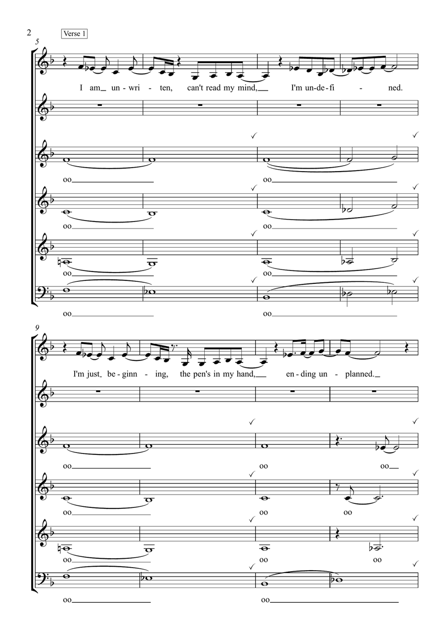Unwritten Choir scores gallery preview page 2