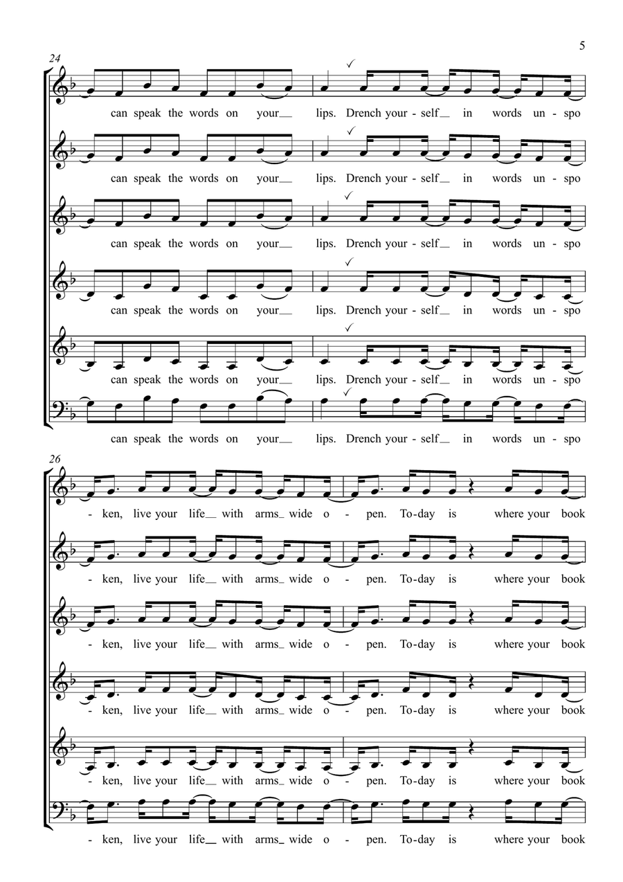 Unwritten Choir scores gallery preview page 5