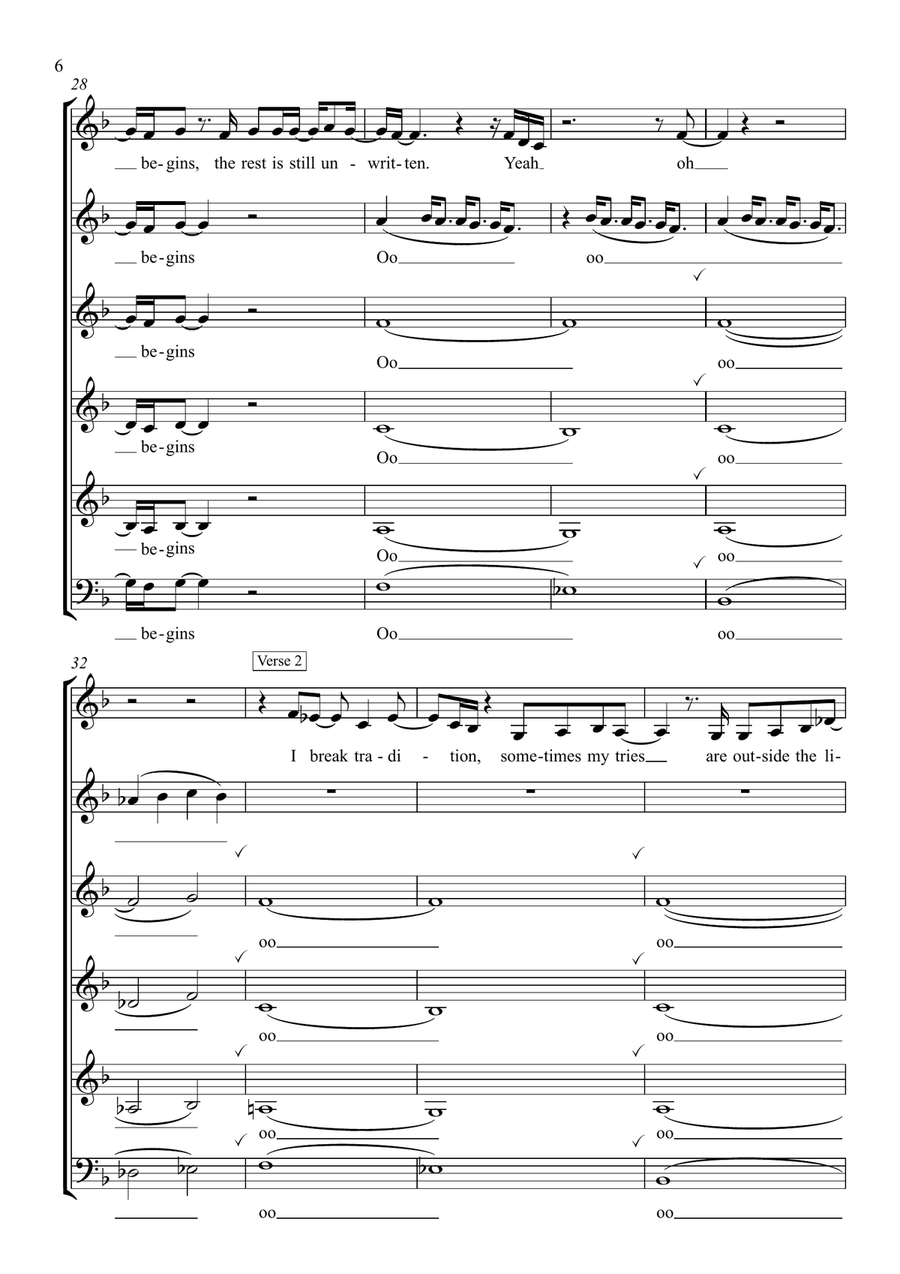 Unwritten Choir scores gallery preview page 6