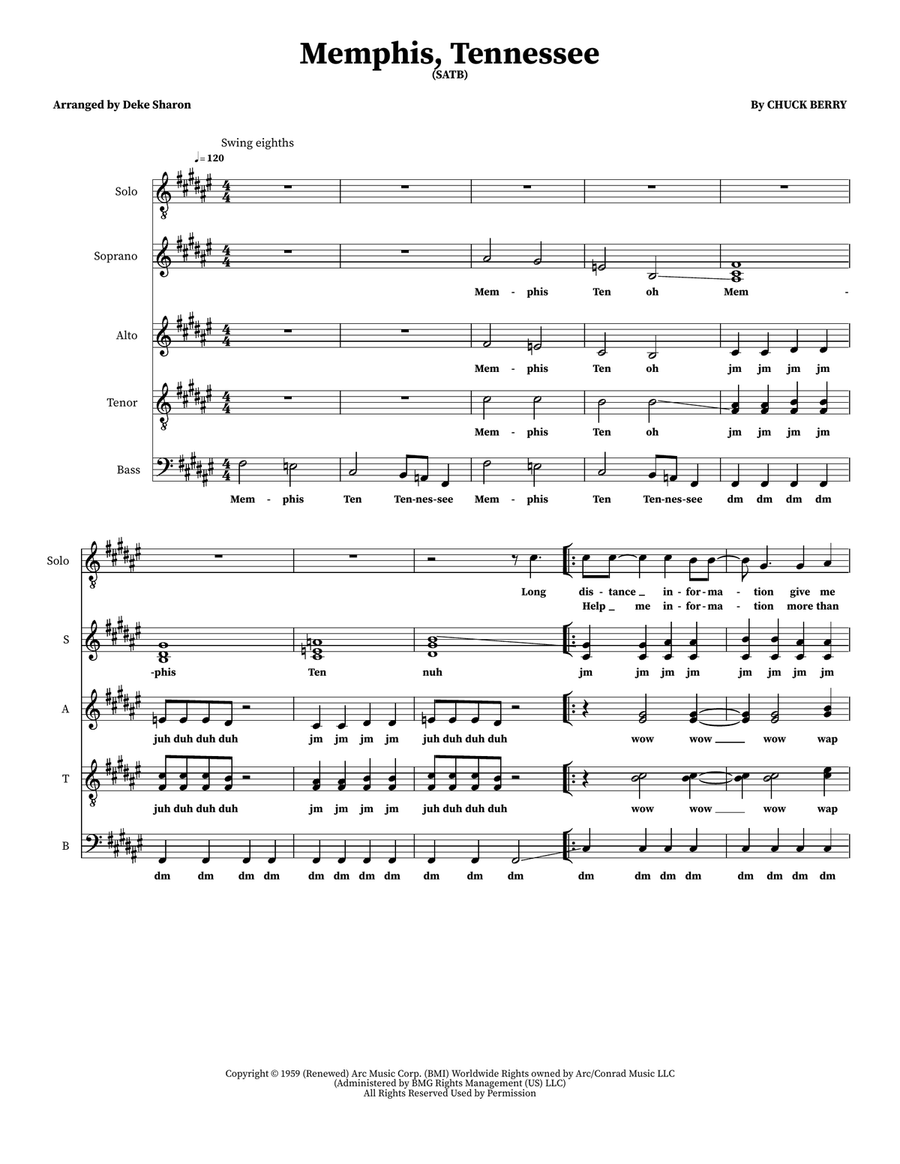 Memphis, Tennessee Memphis, Tennessee 4-Part scores gallery preview page 1