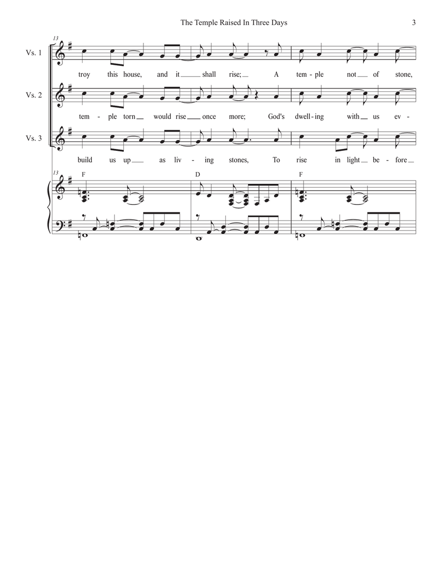 The Temple Raised In Three Days (Duet for Tenor and Bass solo) by Stephen DeCesare Tenor Voice - Digital Sheet Music page 3