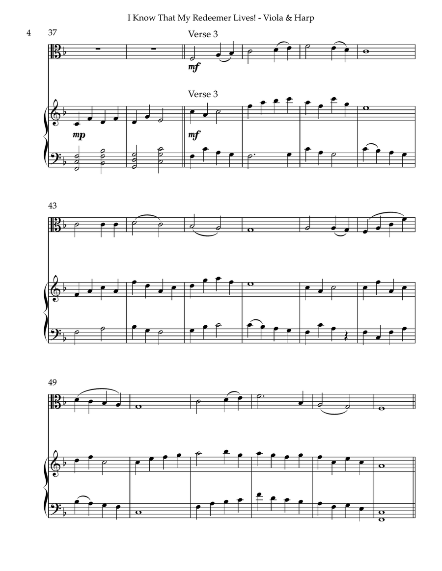 I Know That My Redeemer Lives! Duet for Viola and Harp String Duet scores gallery preview page 4