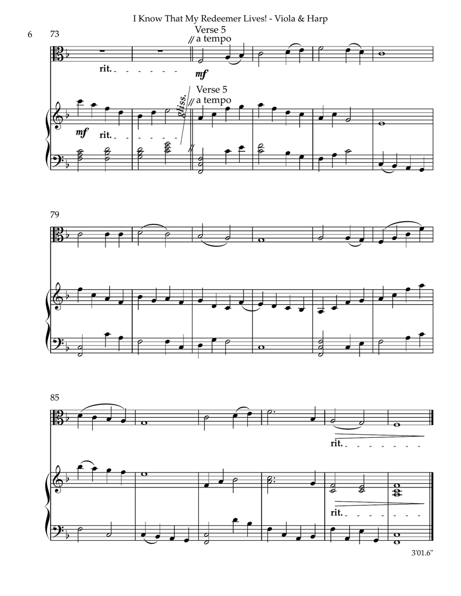I Know That My Redeemer Lives! Duet for Viola and Harp String Duet scores gallery preview page 6