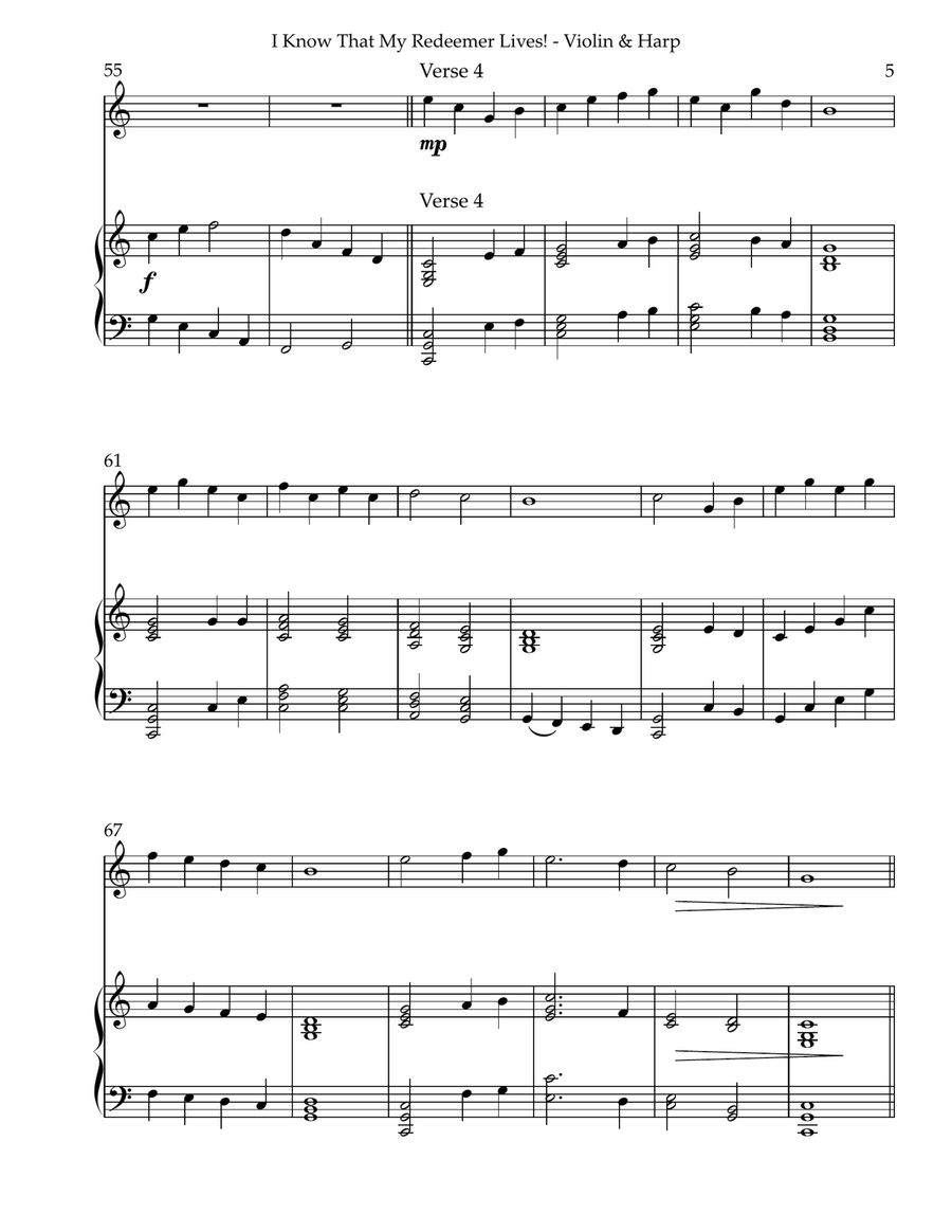 I Know That My Redeemer Lives! Duet for Violin and Harp String Duet scores gallery preview page 5