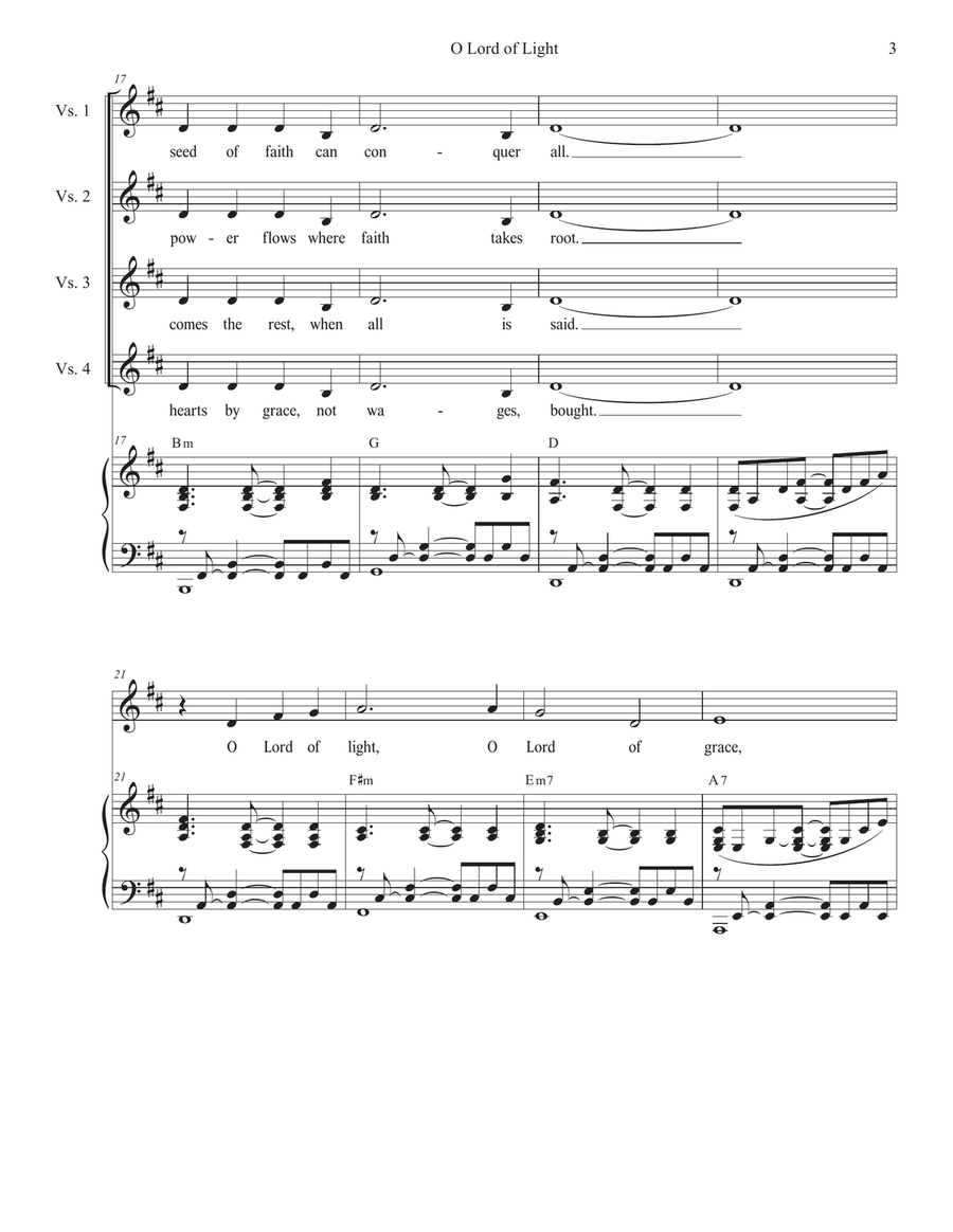 O Lord of Light, O Lord of Grace (Unison choir) by Stephen DeCesare Unison Choir - Digital Sheet Music page 3