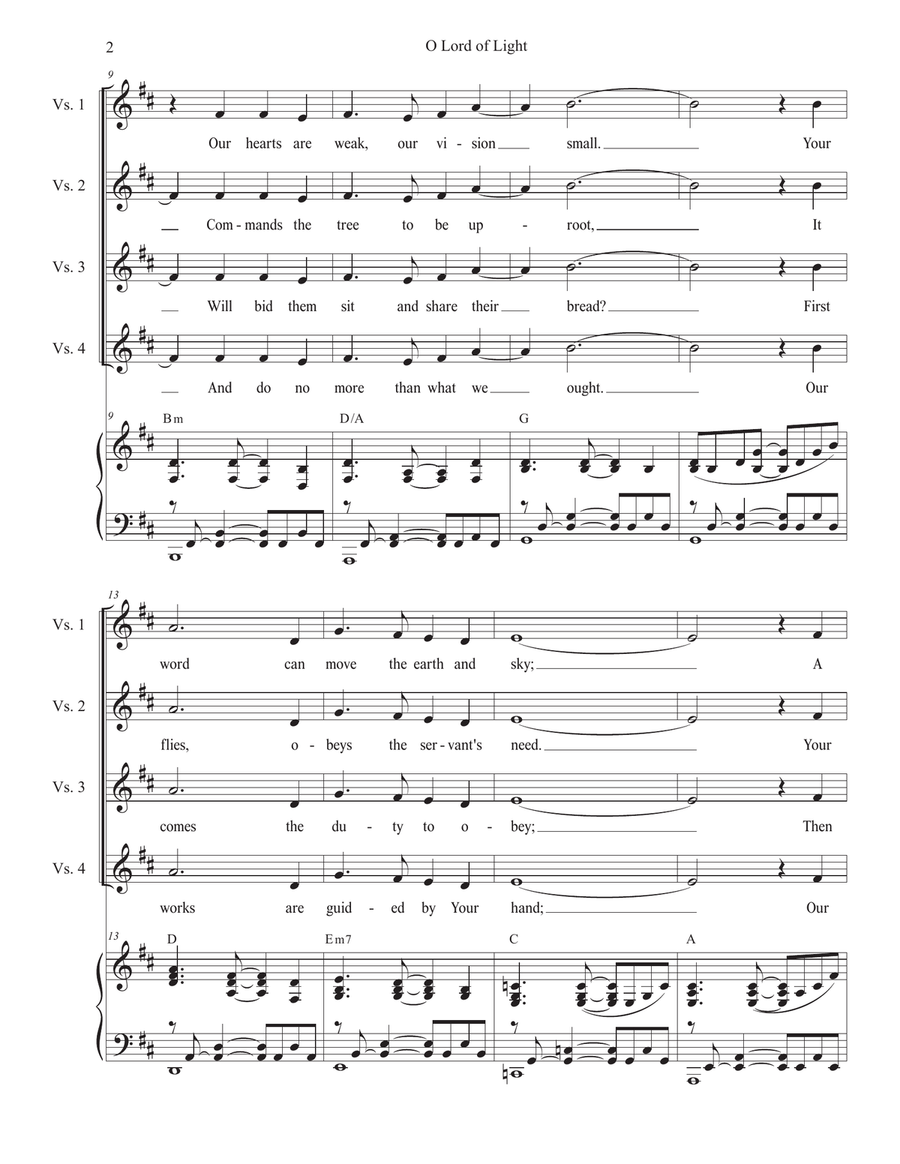 O Lord of Light, O Lord of Grace (2-part choir - (SA) by Stephen DeCesare SA - Digital Sheet Music page 2