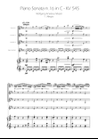 Sonata No. 16 in C Major KV 545 - Allegro - Clarinet Quartet