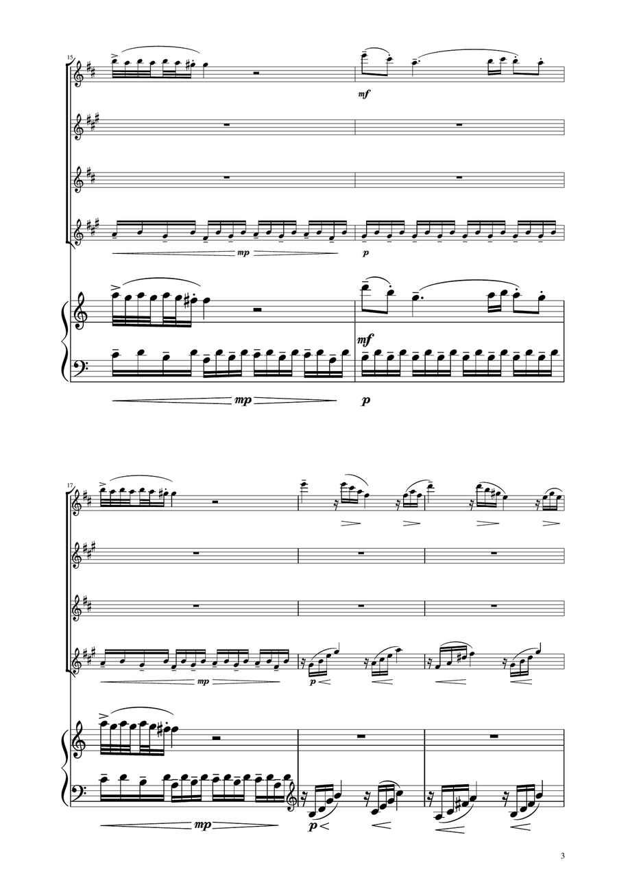 Sonata No. 16 in C Major KV 545 - Allegro - Sax Quartet by Wolfgang Amadeus Mozart Saxophone Quartet - Digital Sheet Music page 3