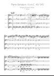 Sonata No. 16 in C Major KV 545 - Allegro - Clarinet Quartet