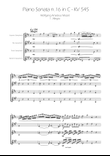 Sonata No. 16 in C Major KV 545 - Allegro - Sax Quartet