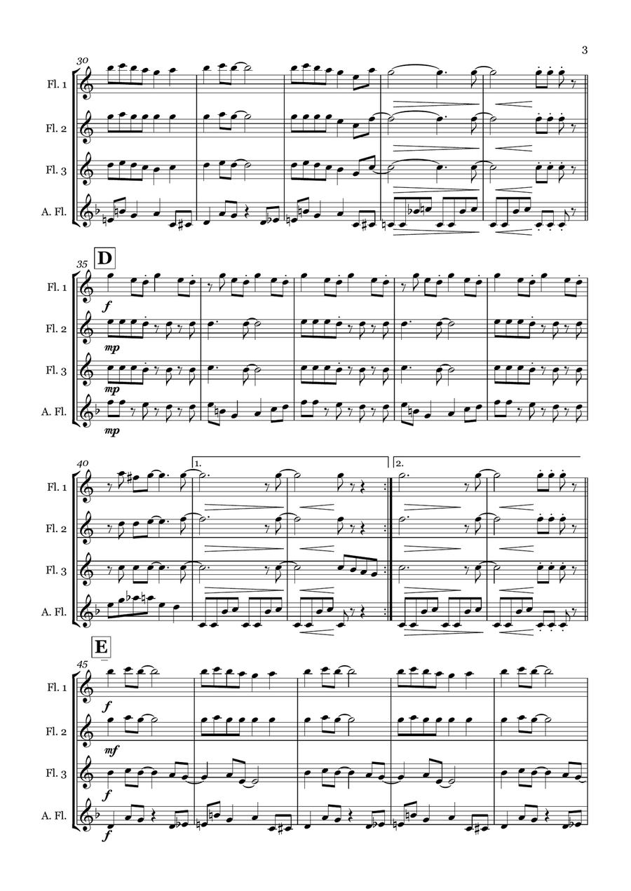 September by Al McKay Flute Quartet - Digital Sheet Music page 3