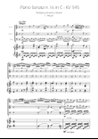 Sonata No. 16 in C Major KV 545 - Allegro - String Trio
