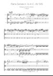 Sonata No. 16 in C Major KV 545 - Allegro - String Trio