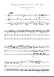 Sonata No. 16 in C Major KV 545 - Allegro - Woodwind Trio