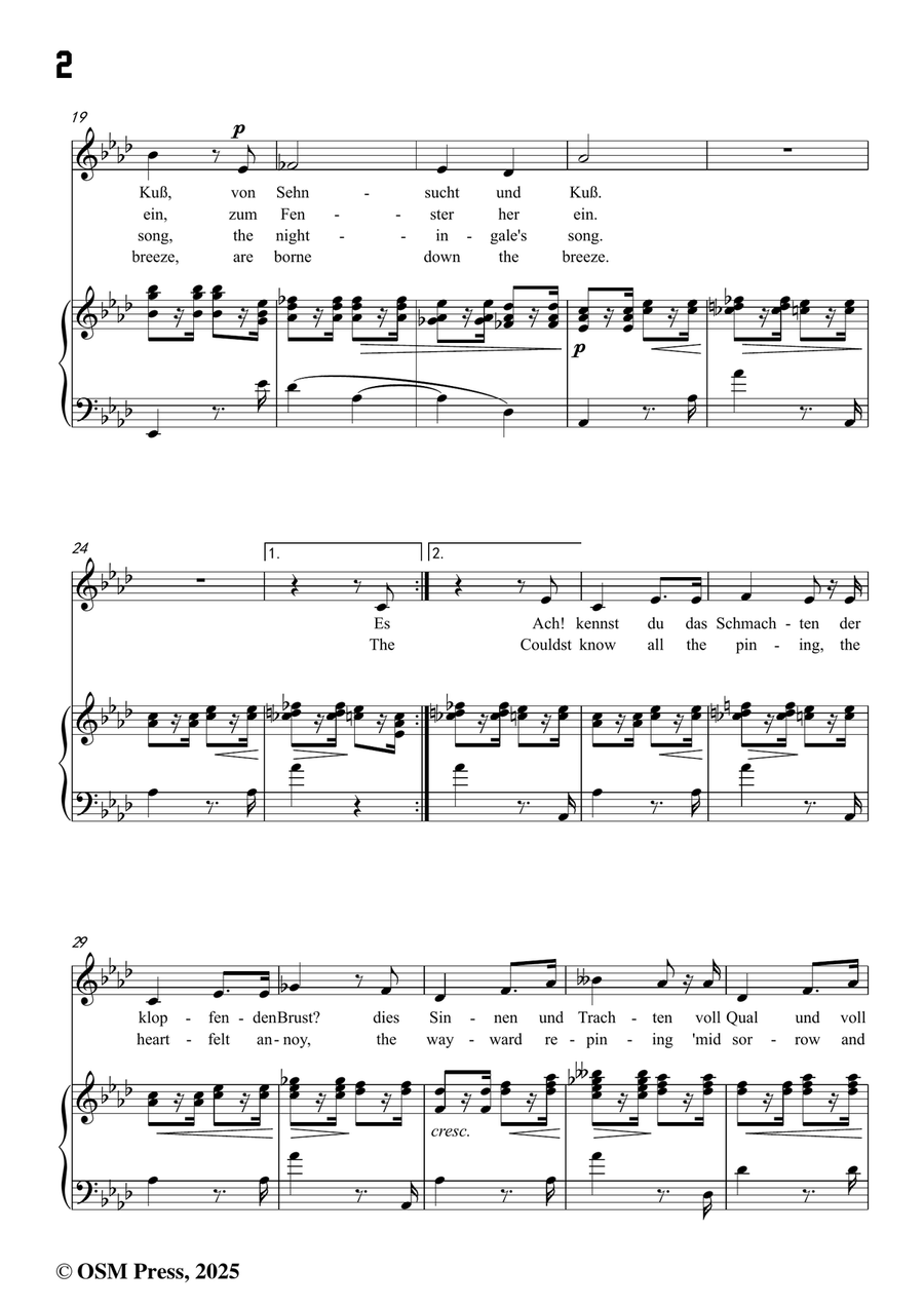 Brahms-Sulima,in A flat Major by Johannes Brahms Piano, Vocal - Digital Sheet Music page 4
