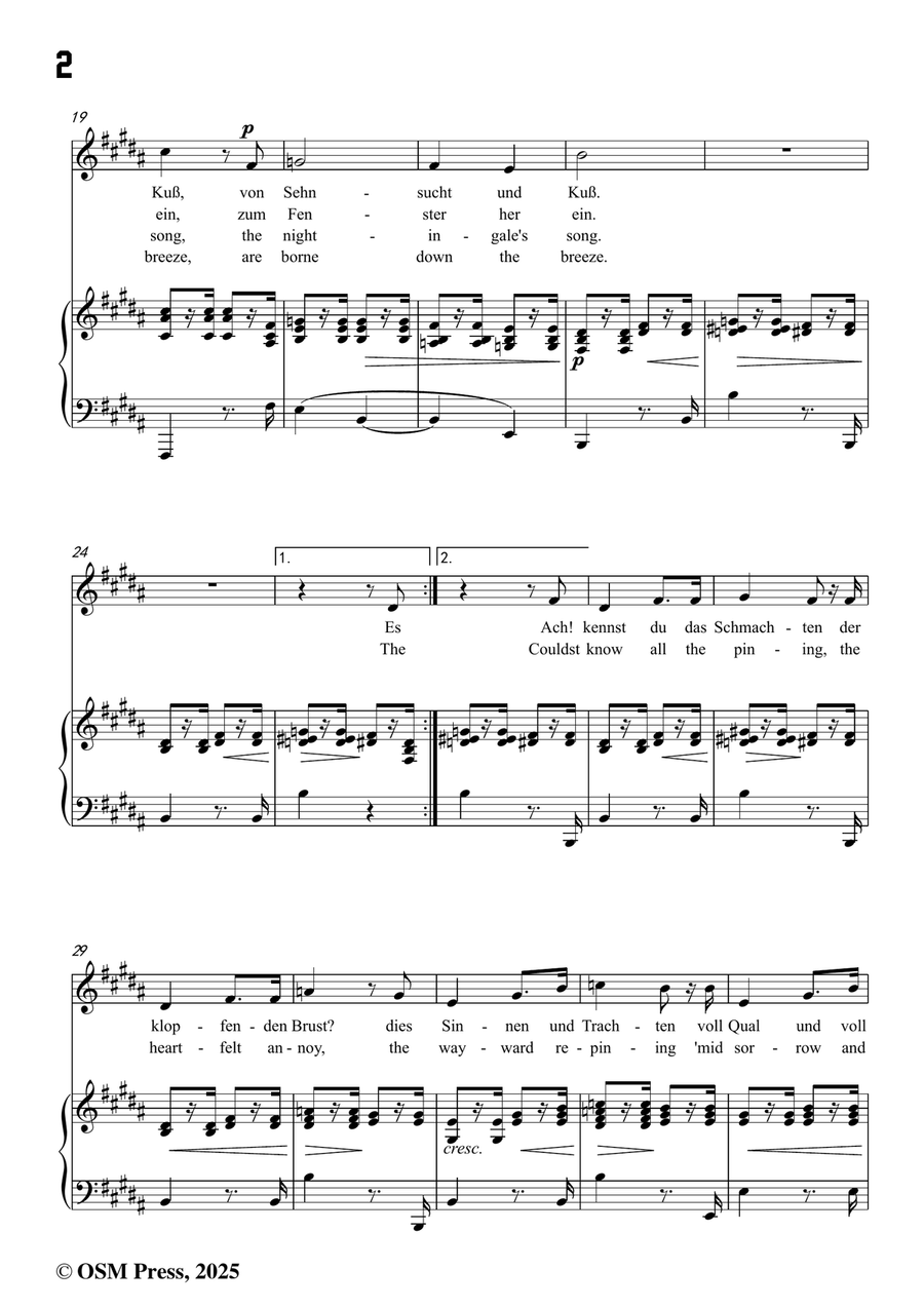 Brahms-Sulima,in B Major by Johannes Brahms Piano, Vocal - Digital Sheet Music page 4