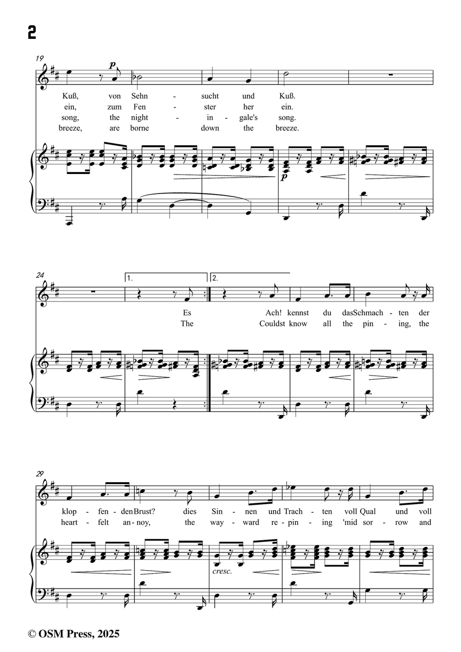 Brahms-Sulima,in D Major by Johannes Brahms Piano, Vocal - Digital Sheet Music page 4