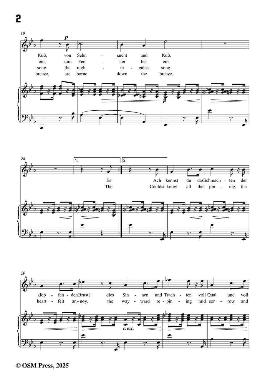 Brahms-Sulima,in E flat Major by Johannes Brahms Piano, Vocal - Digital Sheet Music page 4