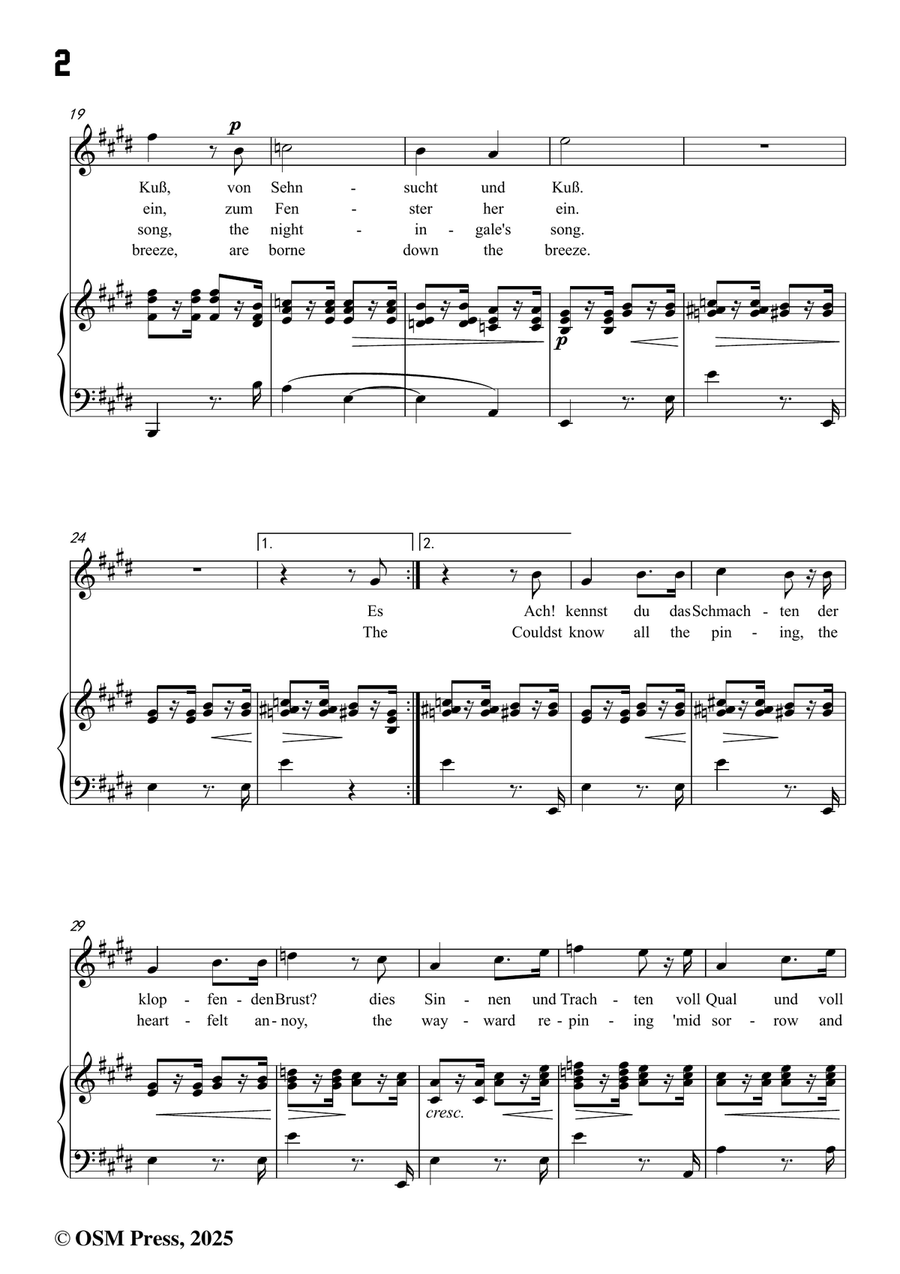 Brahms-Sulima,in E Major by Johannes Brahms Piano, Vocal - Digital Sheet Music page 4
