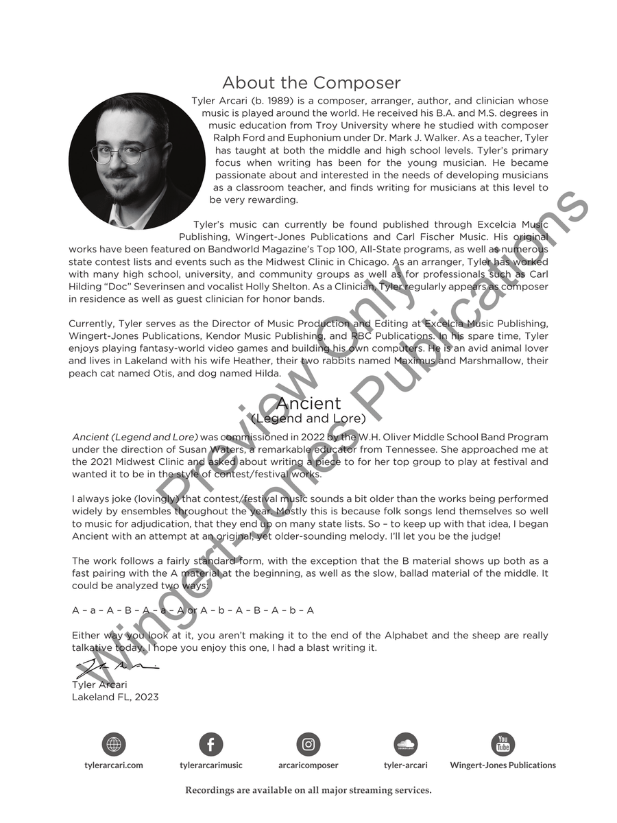 Ancient (Judges Set) Concert Band - Sheet Music page 3