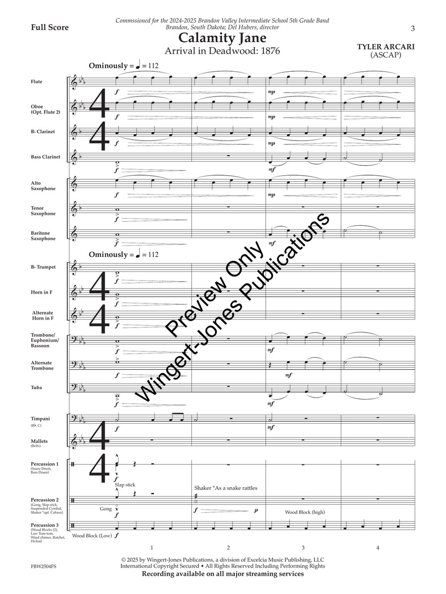 Calamity Jane (Judges Set) Concert Band - Sheet Music page 4