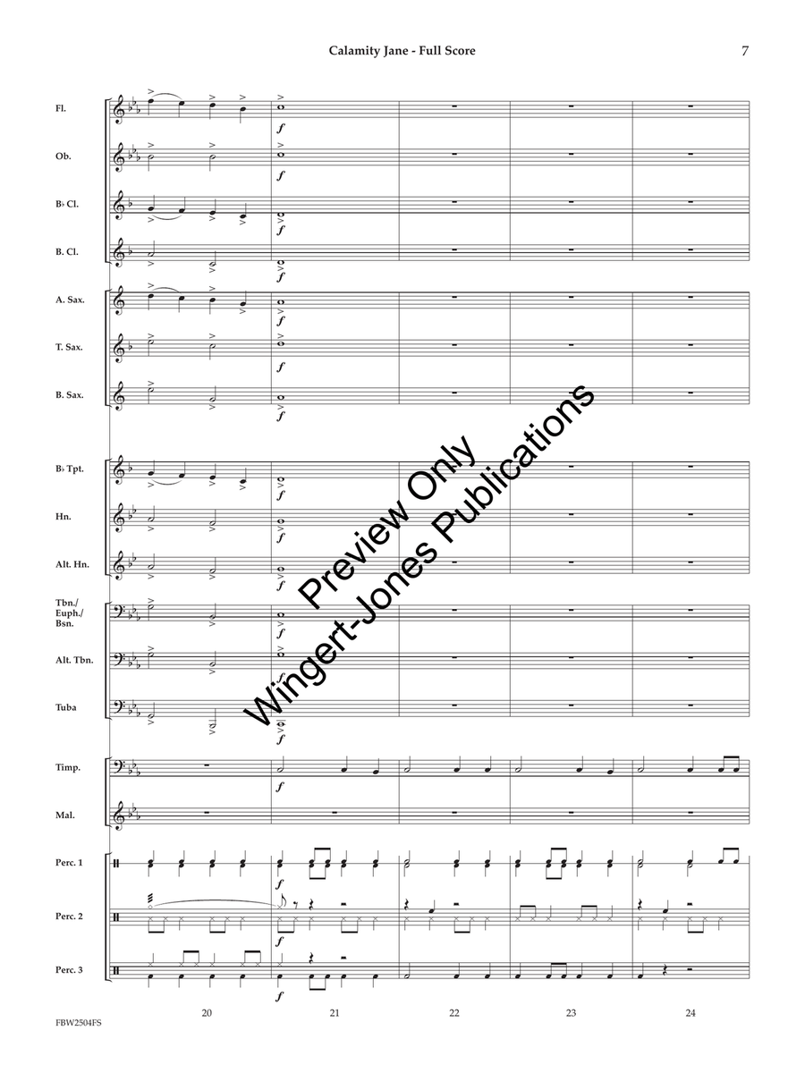 Calamity Jane (Judges Set) Concert Band - Sheet Music page 8